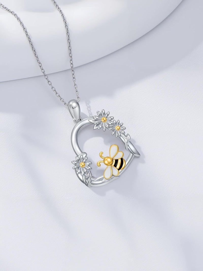 Cargari Store Dragonfly/Butterfly/Elephant/Hummingbird/Axolotl/Horse/Panda/Bee necklace for Women 925 Sterling Silver Heart Pendant Necklace Animal Jewelry Gifts for Women - Image 3